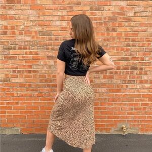 SO Leopard Print Midi Skirt